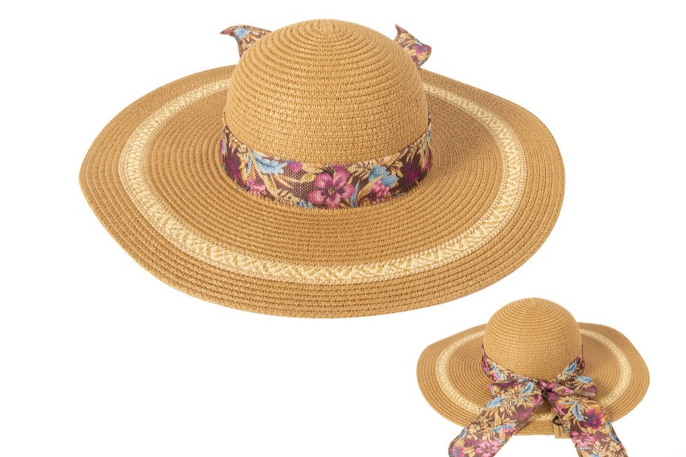Straw Fashion Hat w/ Ribbon