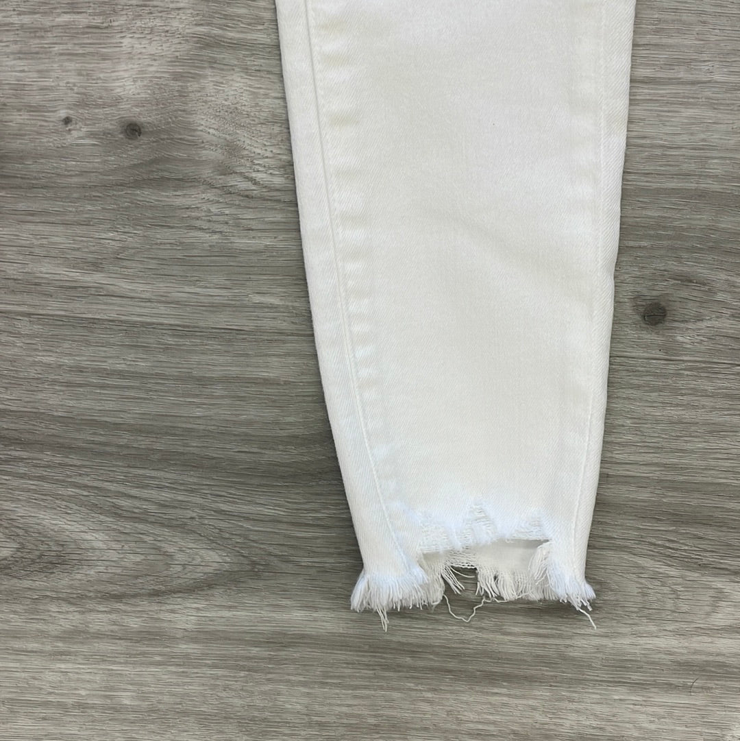 Kancan Buttonfly White Distressed Bottoms