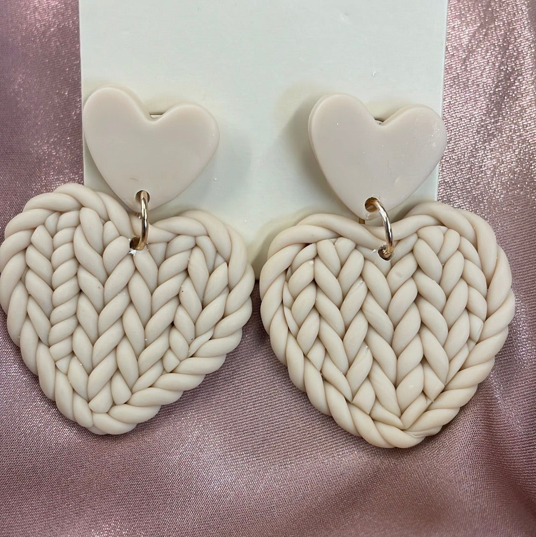 Weaved Heart Dangle Earrings