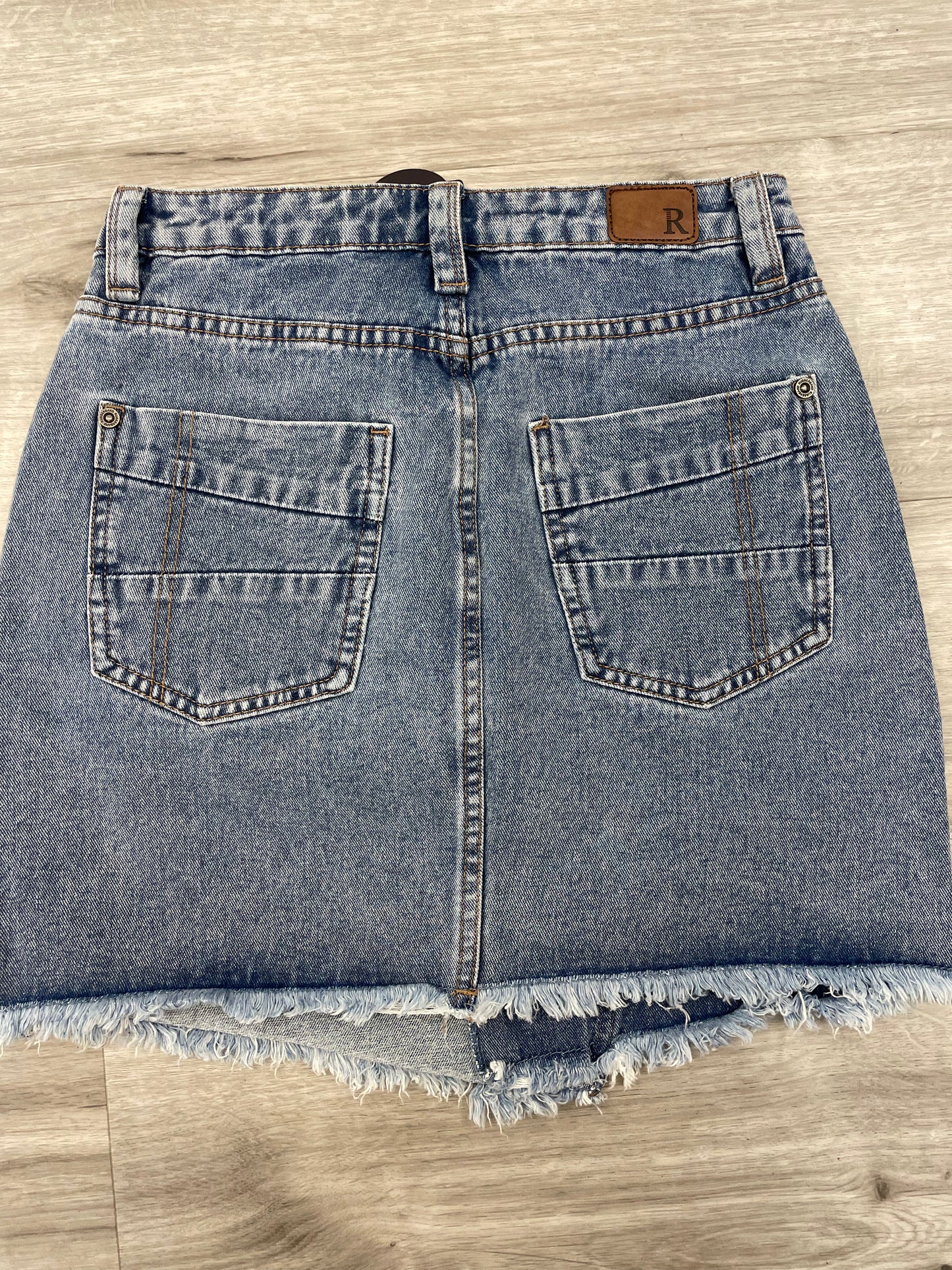 Rubberband Reconstructed Denim Skirt