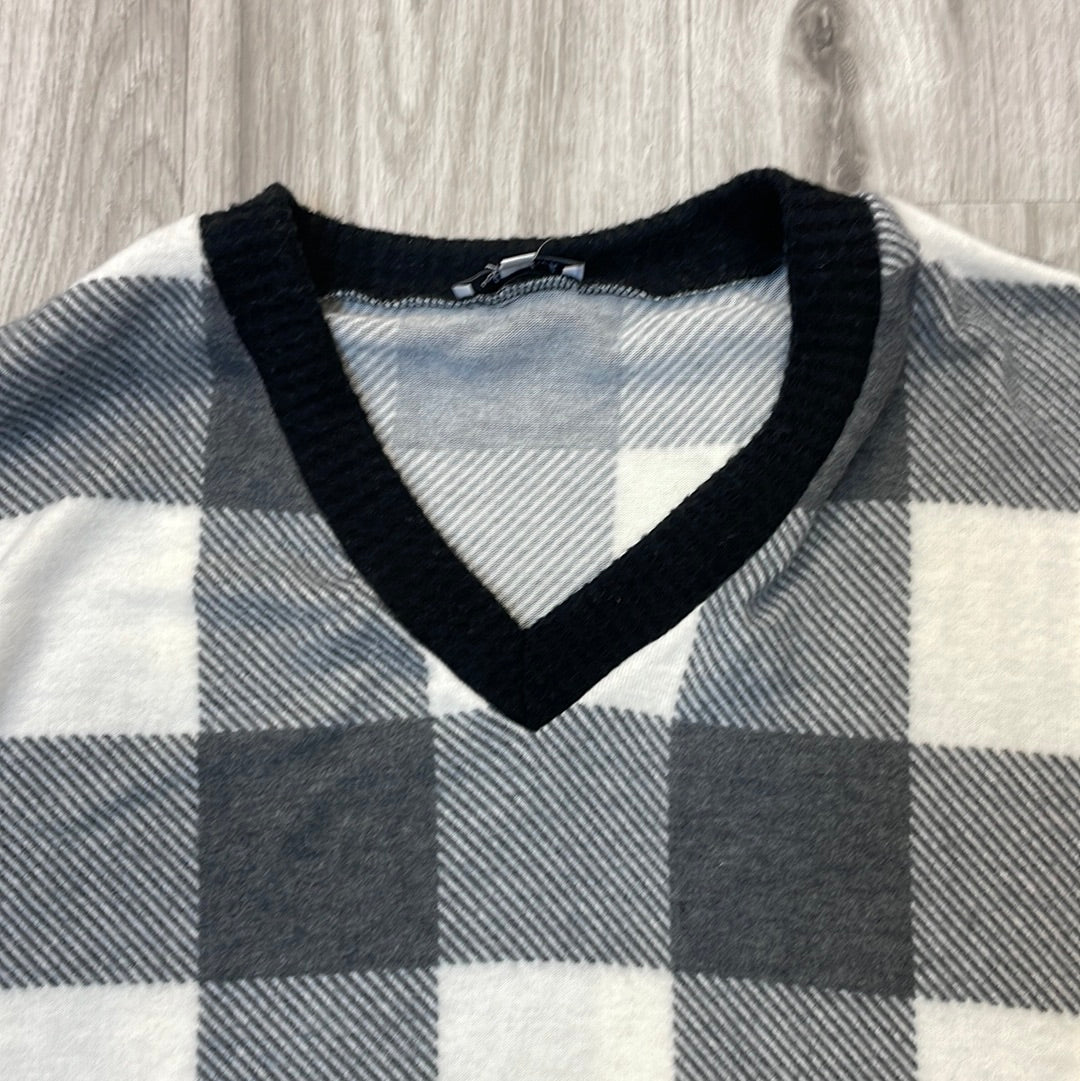 White Birch Buffalo Plaid Top