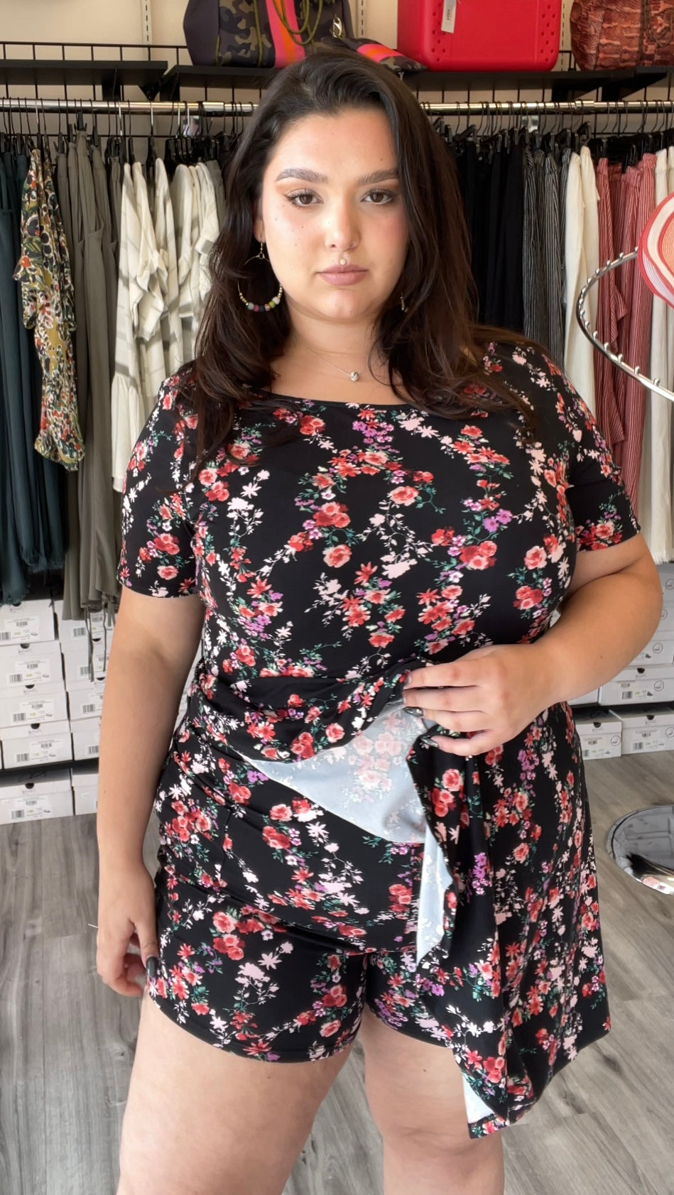 White Birch Floral Dress With Shorts