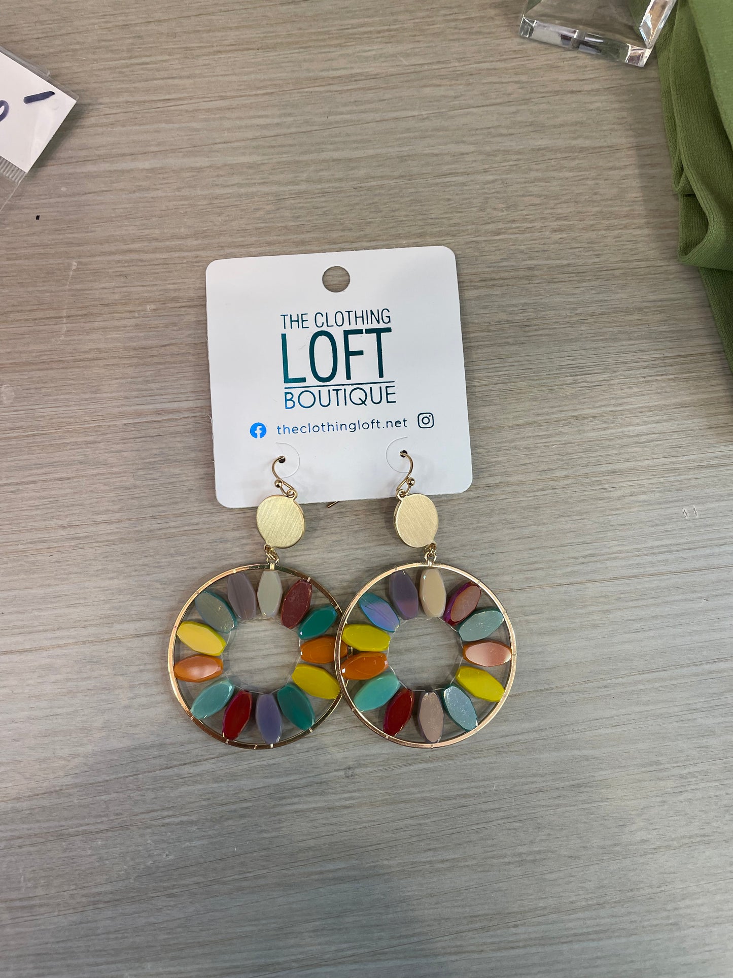 What's Hot Multi Oval Crystal Circle Earrings