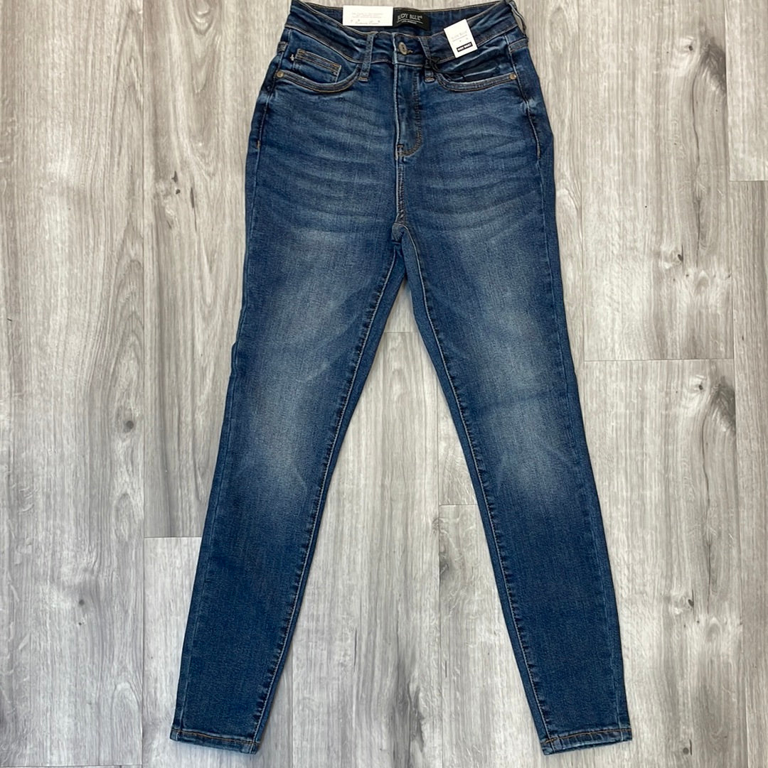 Judy Blue DK Blue Hi Waist Tummy Control Jeans – The Clothing Loft Boutique