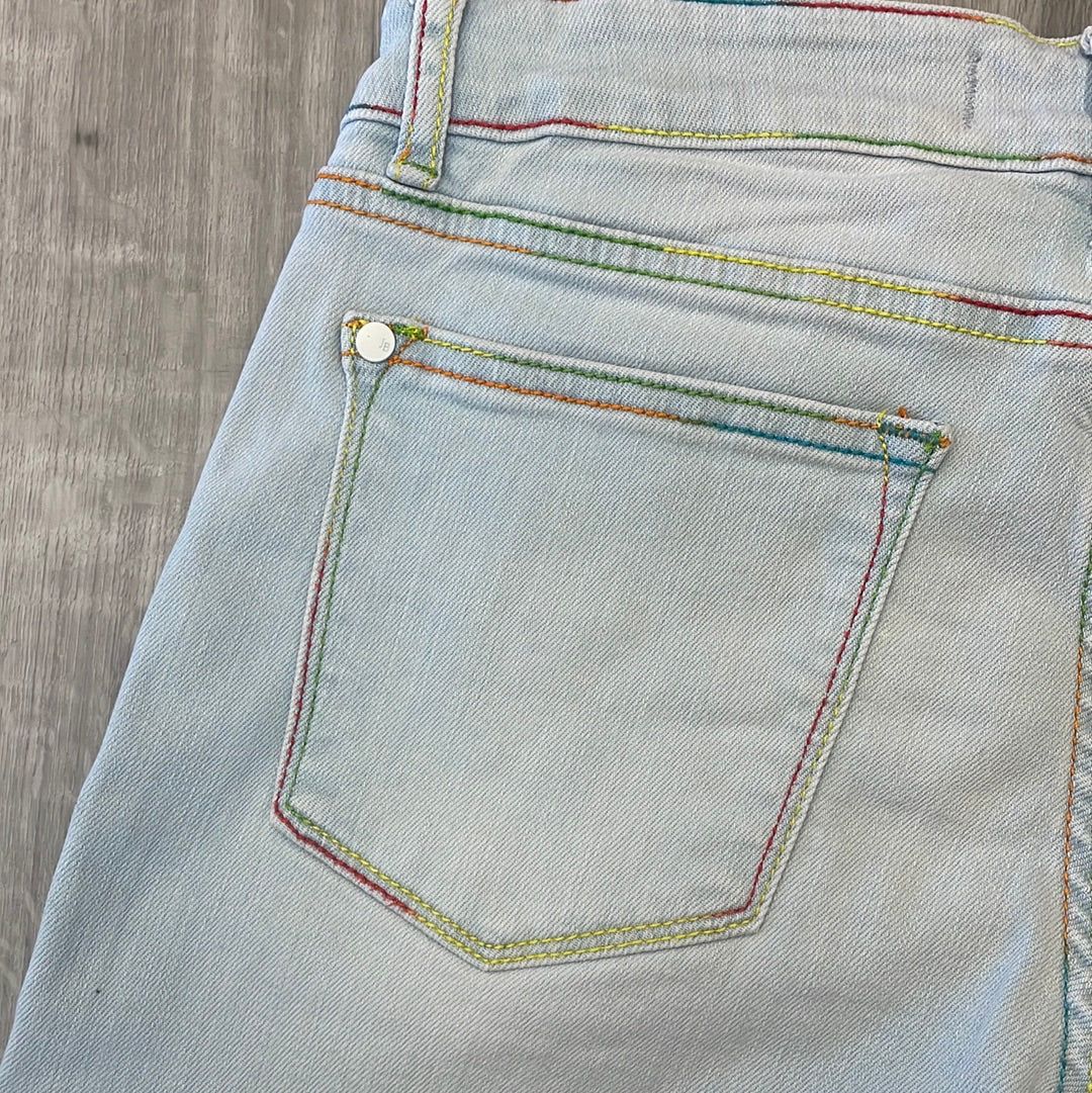 Judy Blue Mid-Rise Rainbow Thread Shorts