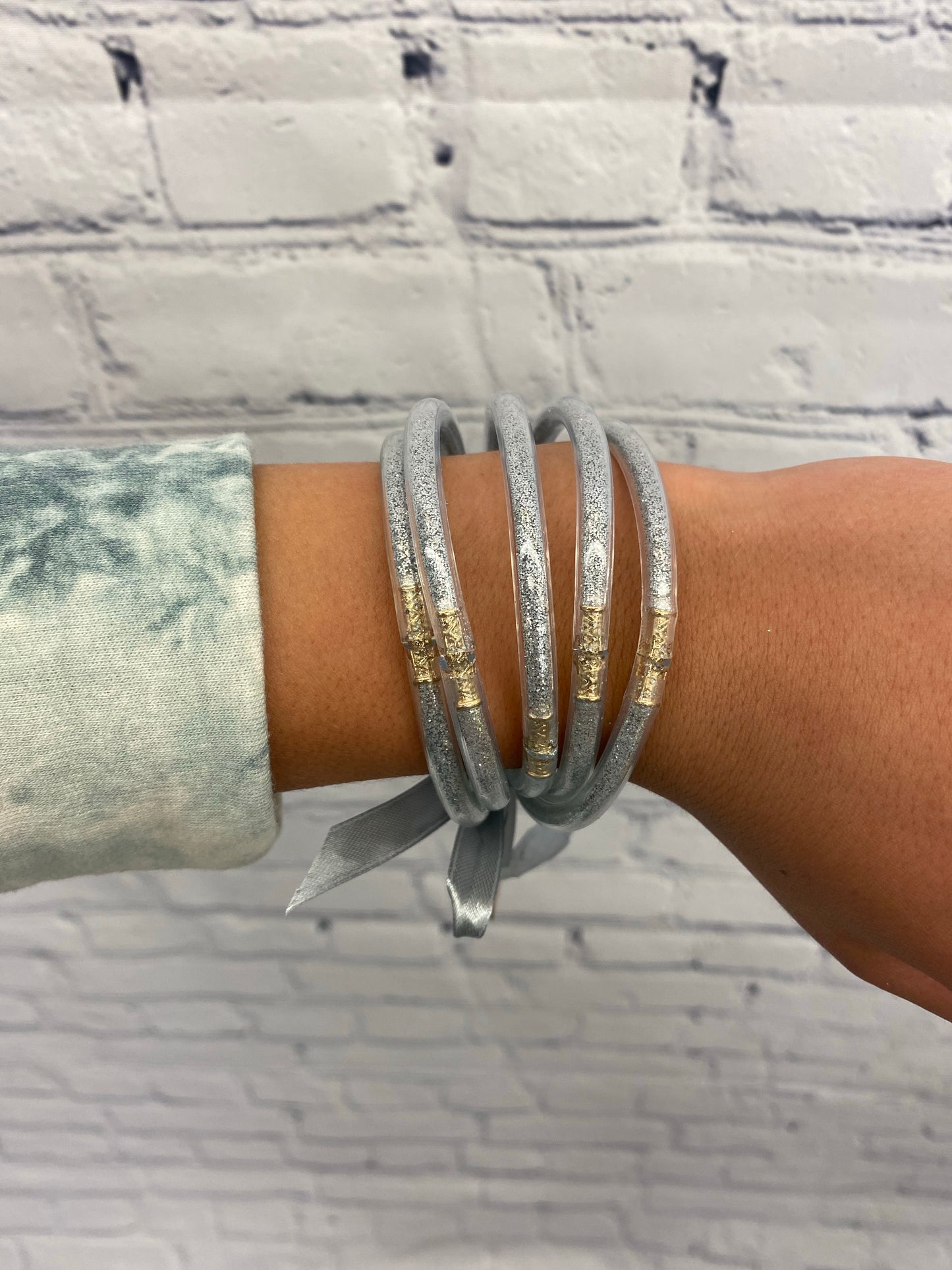 Shamelessly Sparkle Glitter Tube Bangles