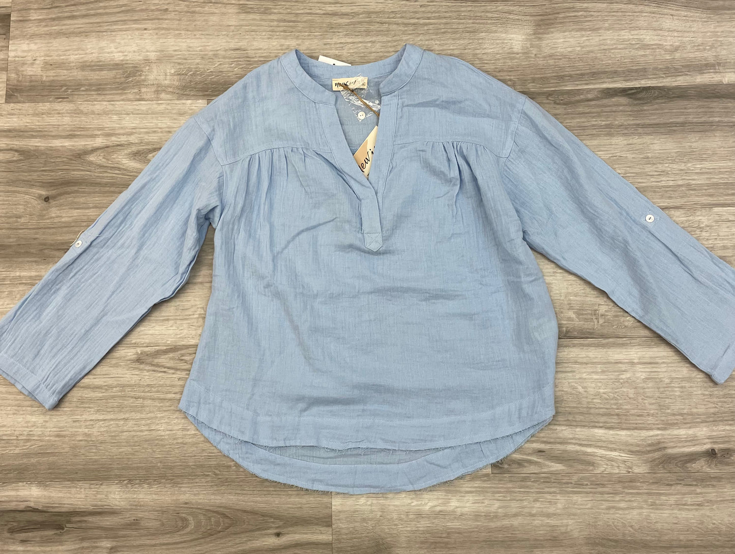 New In Soft Natural Crinkle Gauze Lavender Blouse