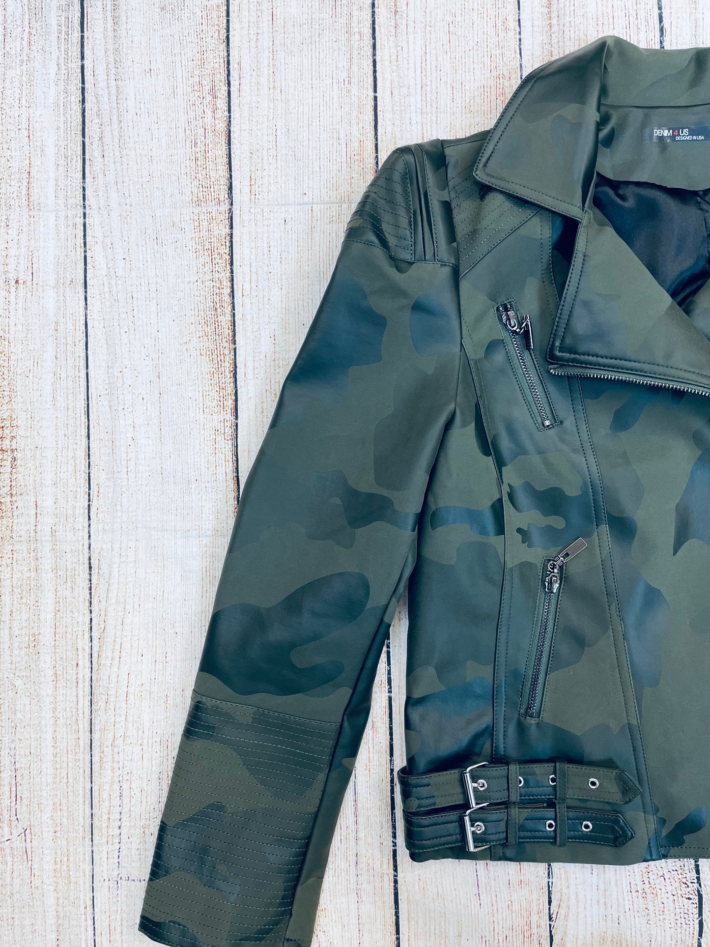 Denim 4 US Camo Leather Jackets