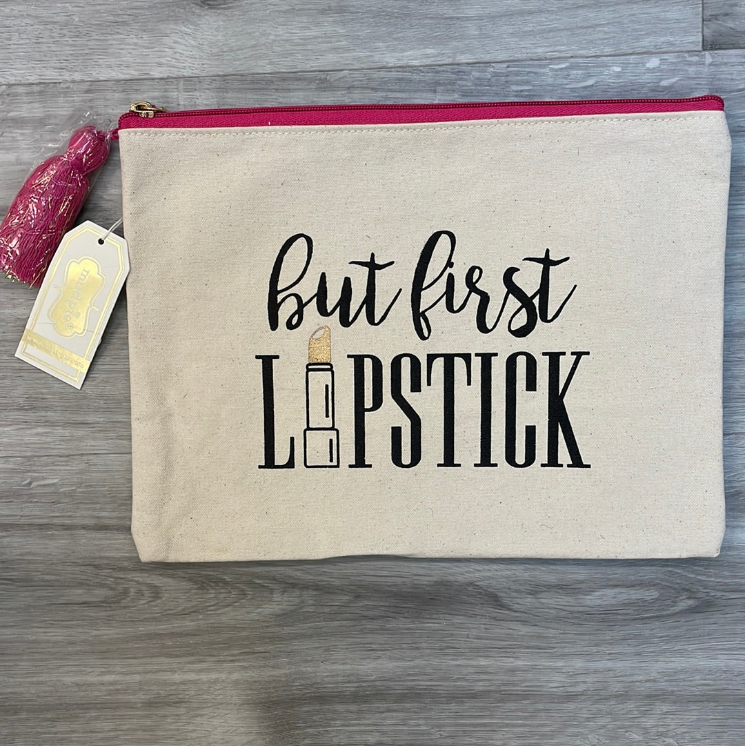Mudpie But First Lipstick Makeup Bag