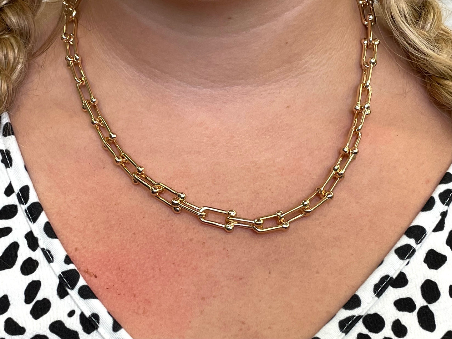 V.LU Style Square Link Necklace Set