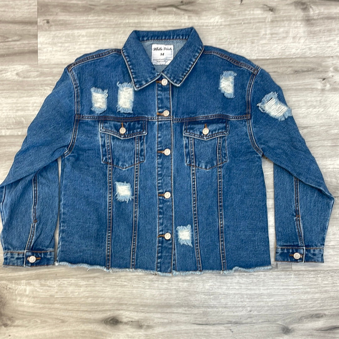 White Birch Distressed Jean Jacket