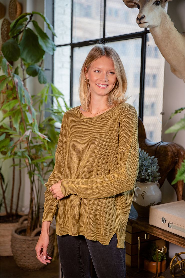 Sew in Love Oversized Thermal Sweater