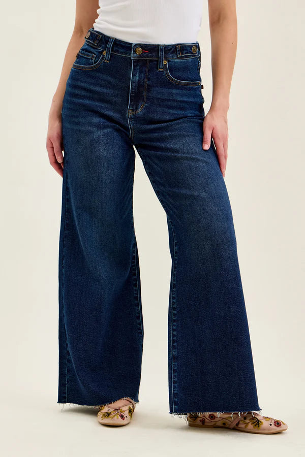 Judy Blue HW Petite Wide W/Adjustable WB Tabs & Raw Hem