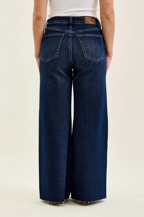 Judy Blue HW Petite Wide W/Adjustable WB Tabs & Raw Hem