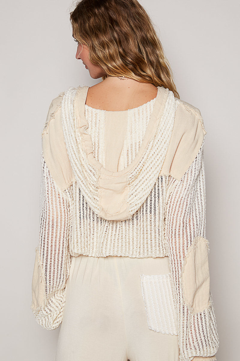 Pol See Through Button Down Hoodie