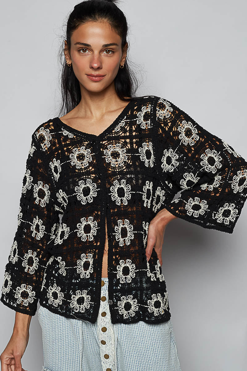 Pol Crochet Cardigan with various Weave Patterns