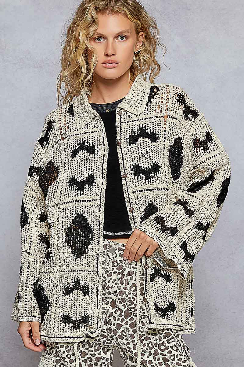 POL  One Size Crochet Button Top