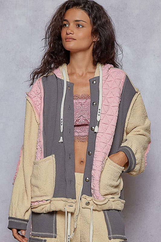 Pol Oversized Thermal Quilted Jacket With Hood