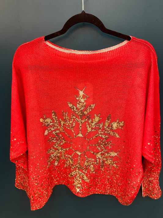 Yolly Red Holiday Star Top
