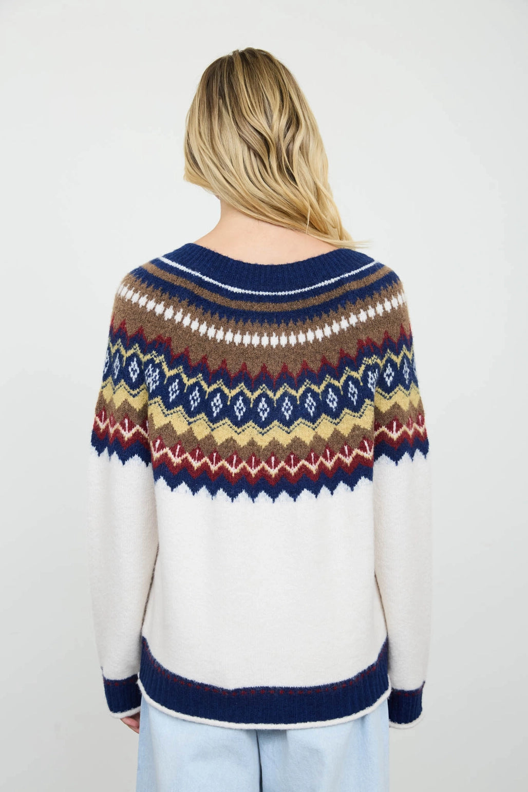 Blu Pepper Fair Isle Raglan Toggle Button Cardigan