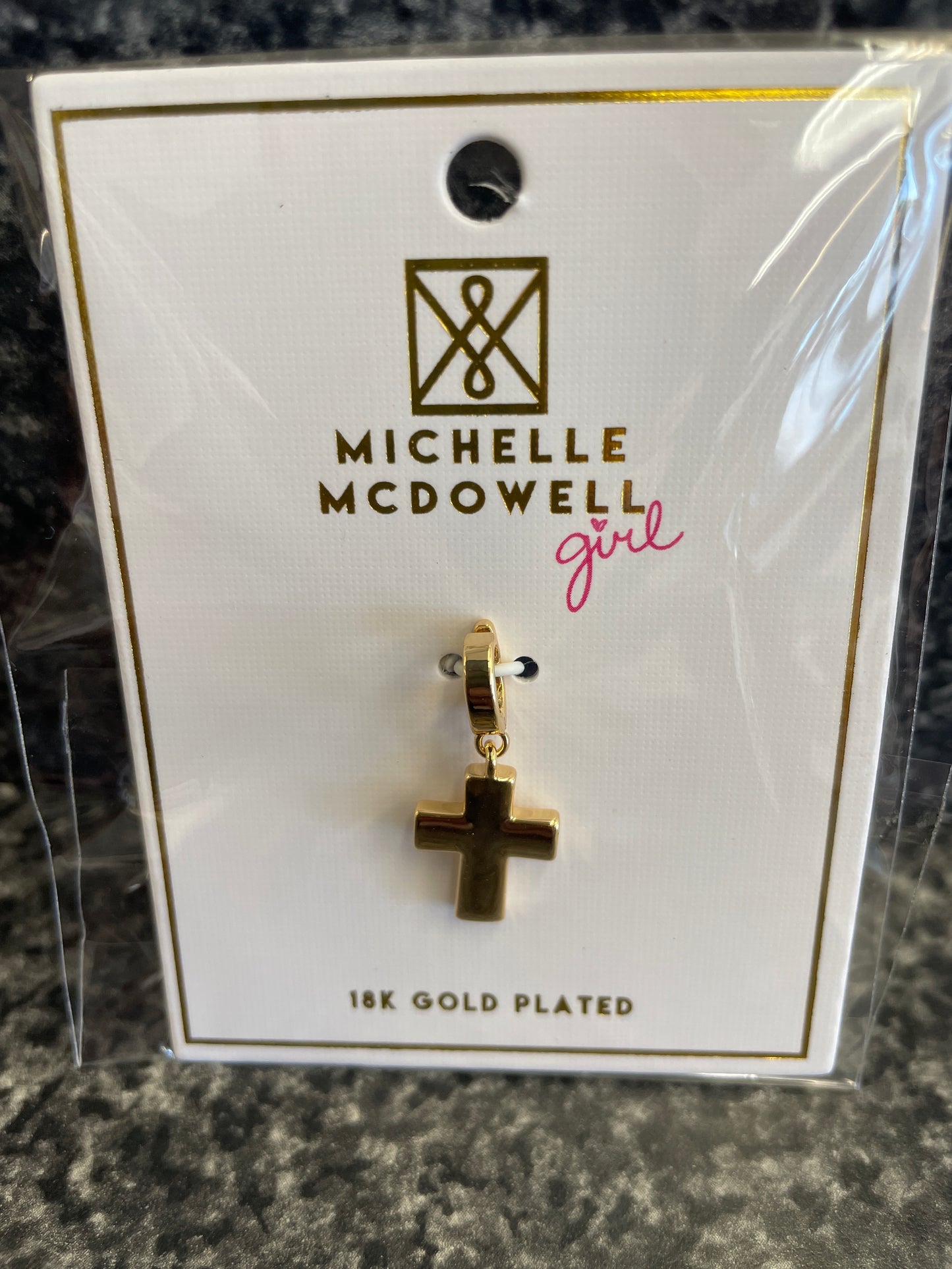 Michelle McDowell Gold Plated Cross Girl Charm