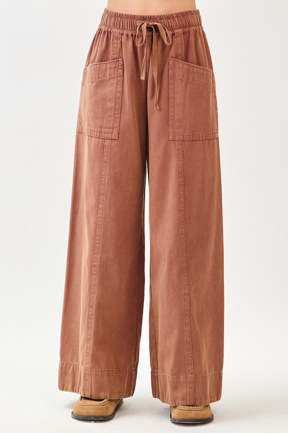 Mittoshop Cotton Twill Woven Wide Leg Pants