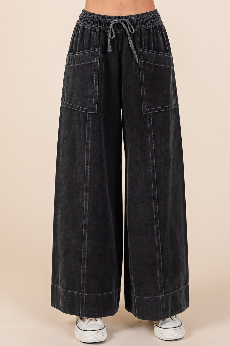 Mittoshop Cotton Twill Woven Wide Leg Pants