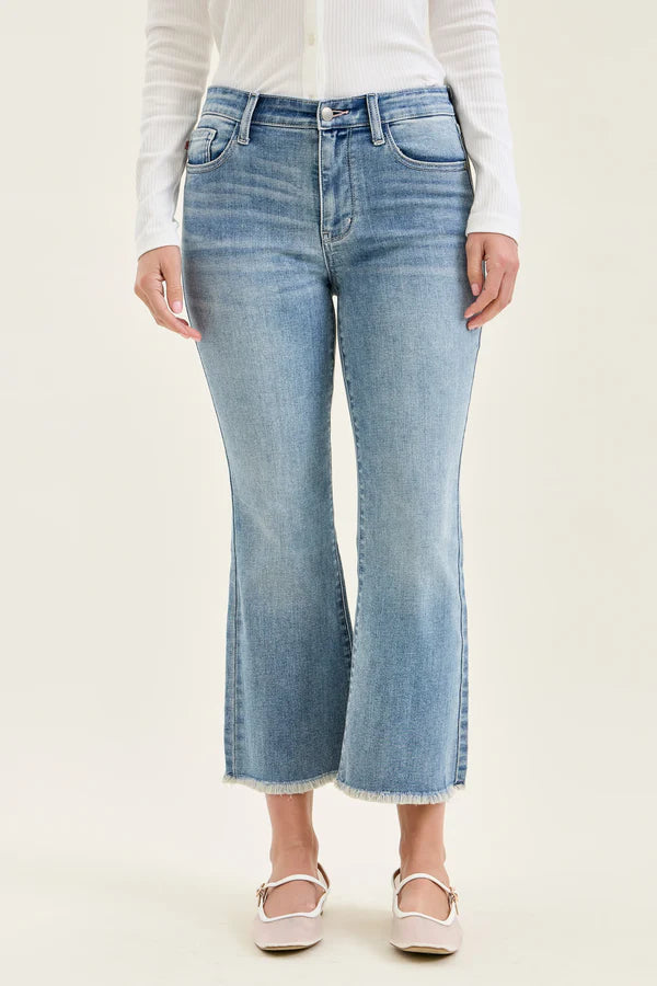 Judy Blue MR Kick Flare W/Frayed Hem