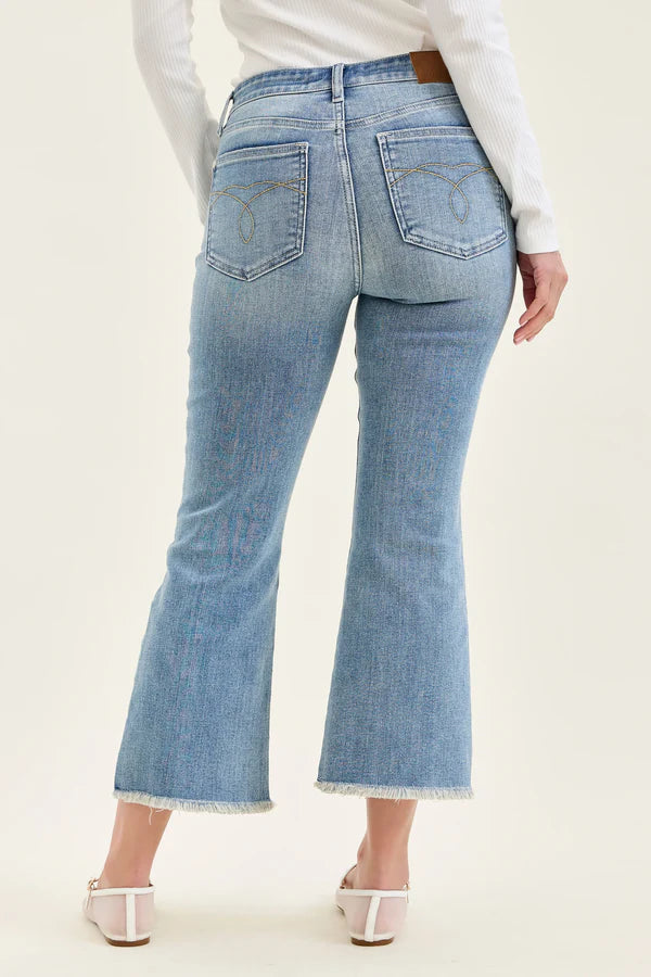 Judy Blue MR Kick Flare W/Frayed Hem