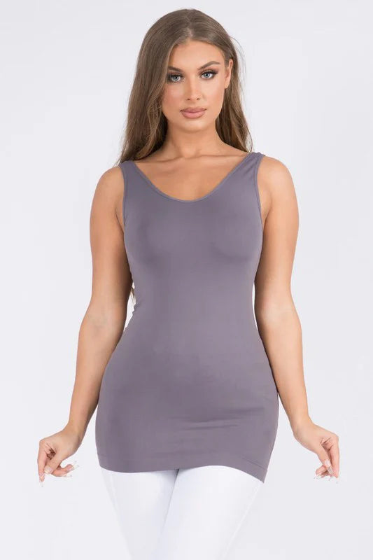 Yelete Reversible V Or U Neck Seamless OS/Plus Tank