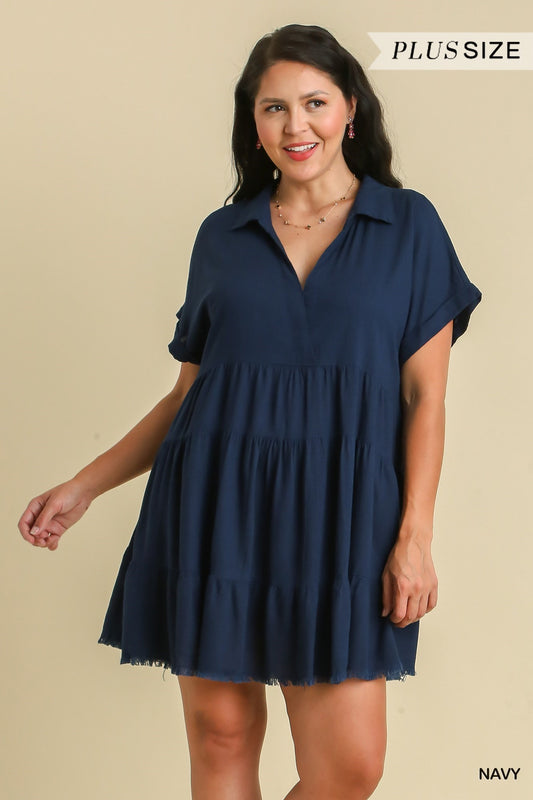 Umgee Linen Tiered Dress