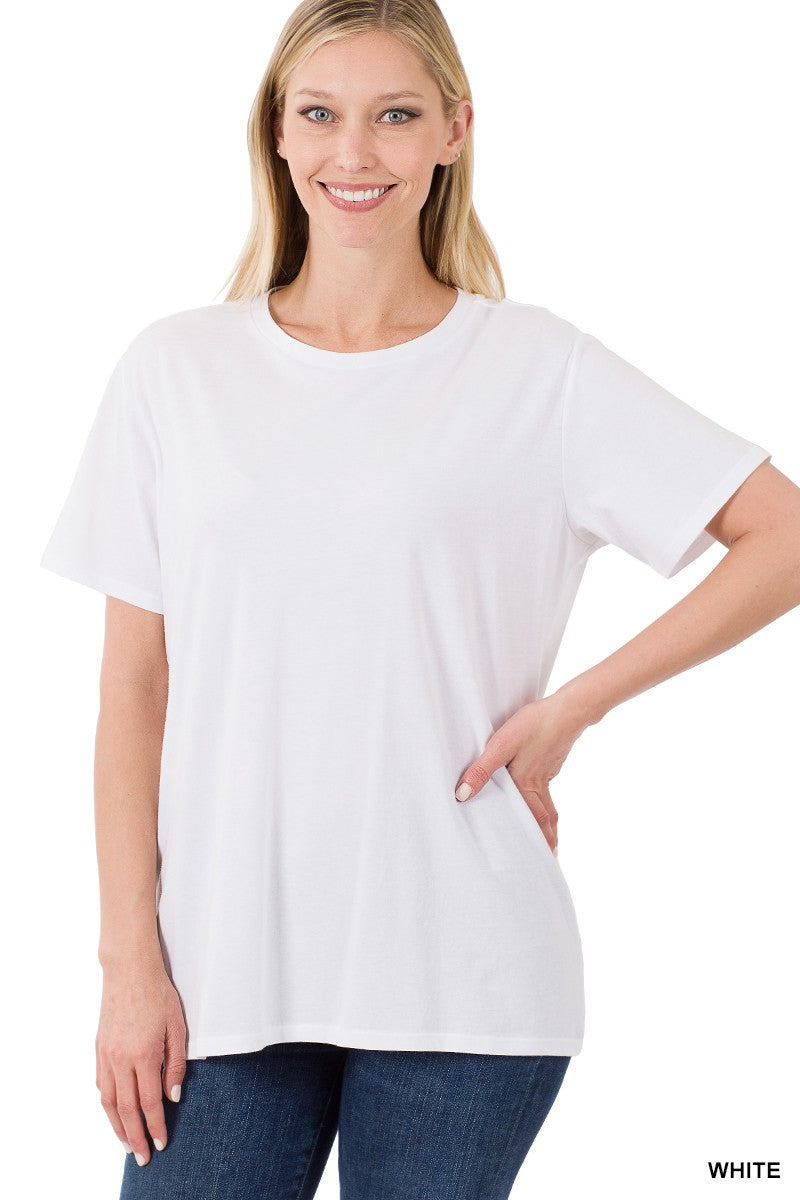 Zenana Short Sleeve Boyfriend Round Neck Tee