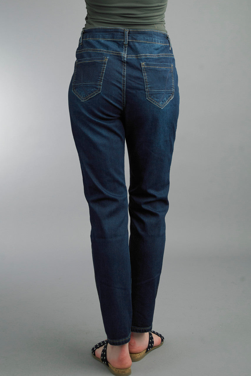 Tempo Navy Floral Reversible Pants