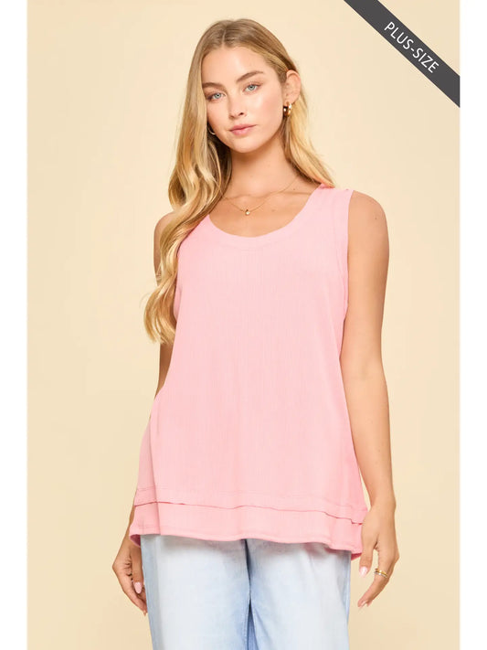 Andree By Unit  Plus Size Baby Ribbed Knit Tank Top