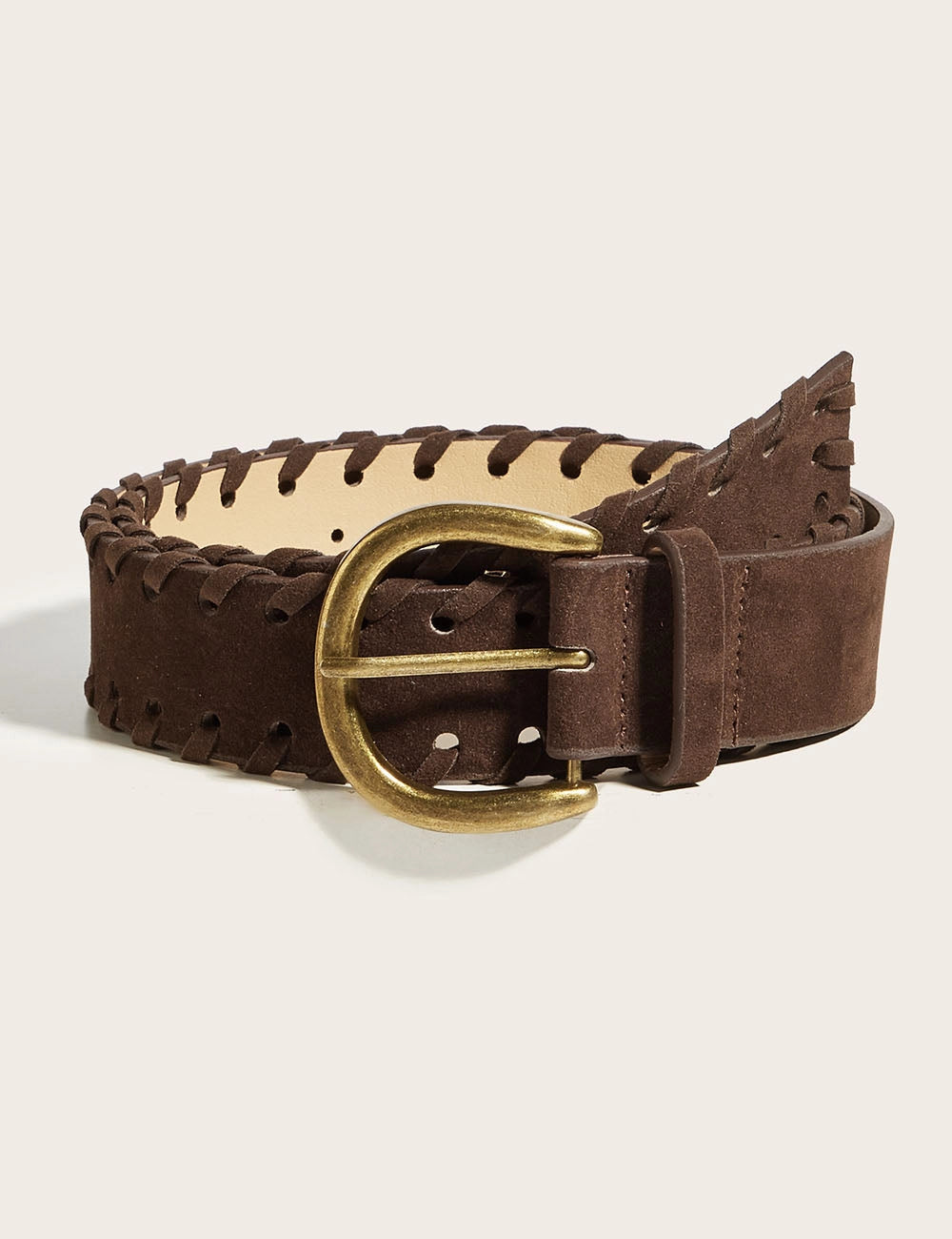 Pin Buckle Braided Edge Belt