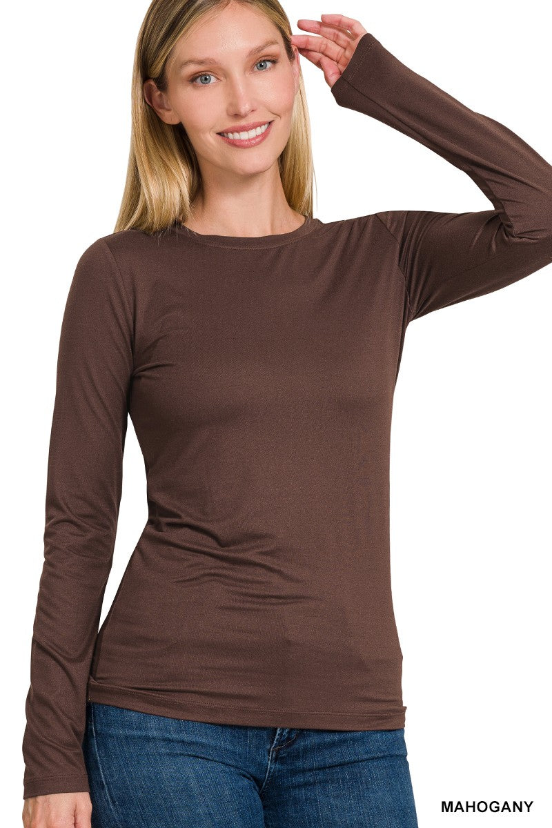 Zenana Brushed Microfiber Long Sleeve Tee