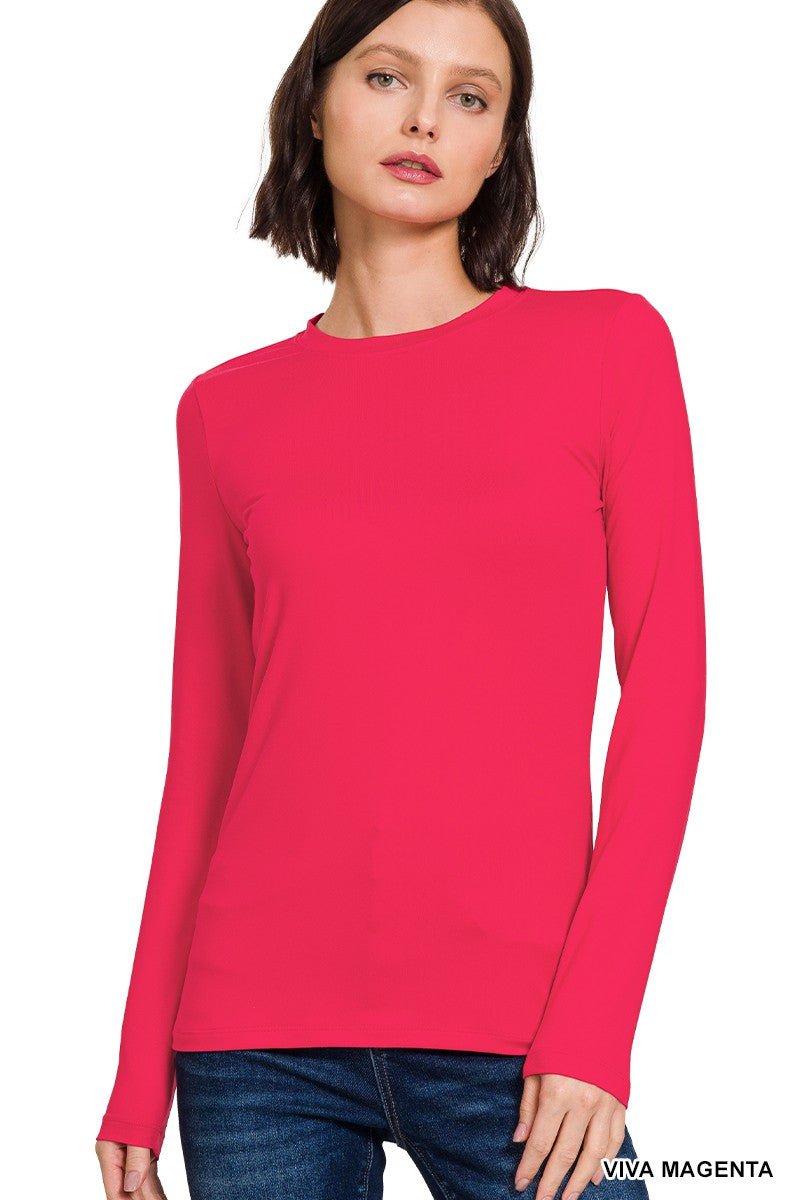 Zenana Brushed Microfiber Long Sleeve Tee