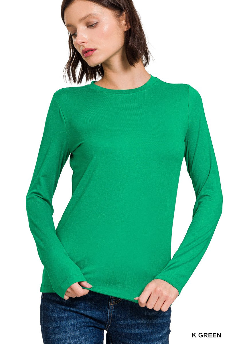 Zenana Brushed Microfiber Long Sleeve Tee