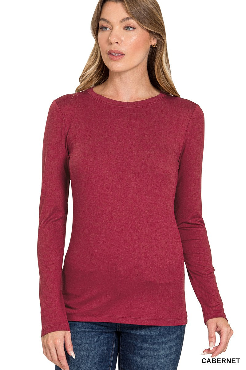Zenana Plus Size Microfiber Long Sleeve Tee