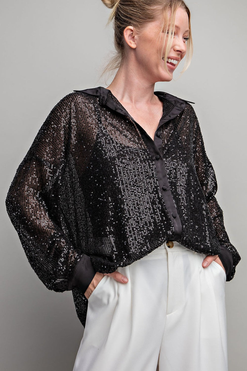 ee:some Glitter Button Down Shirt