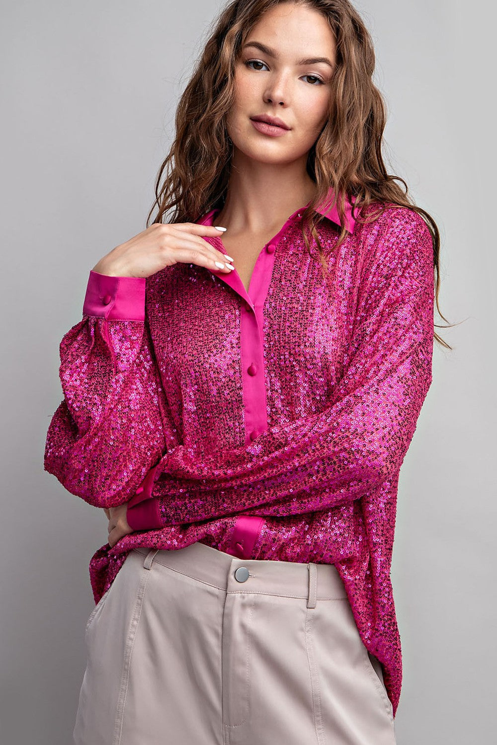 ee:some Glitter Button Down Shirt