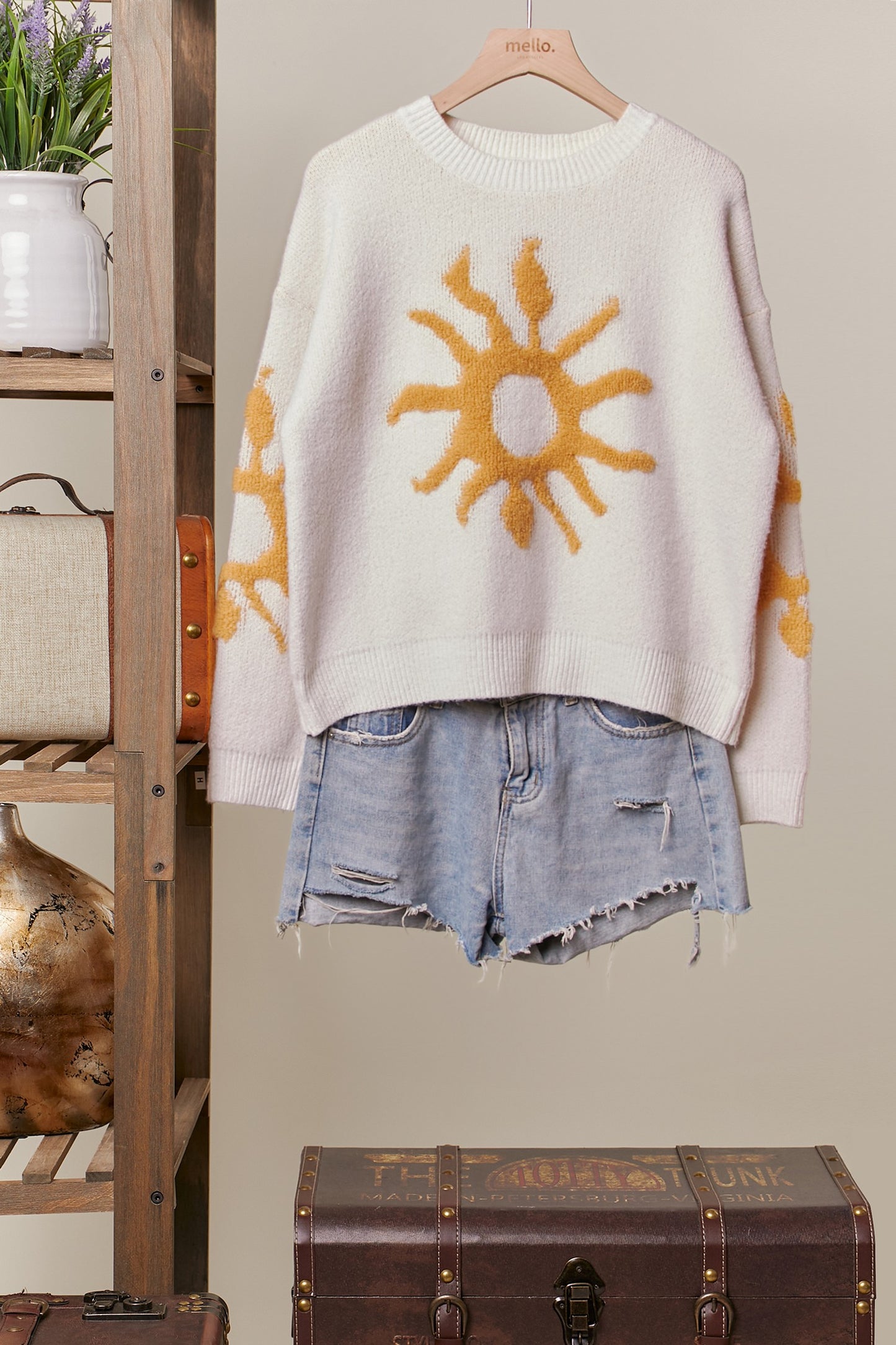 Mello  Sweater With Yellow Sun Patch