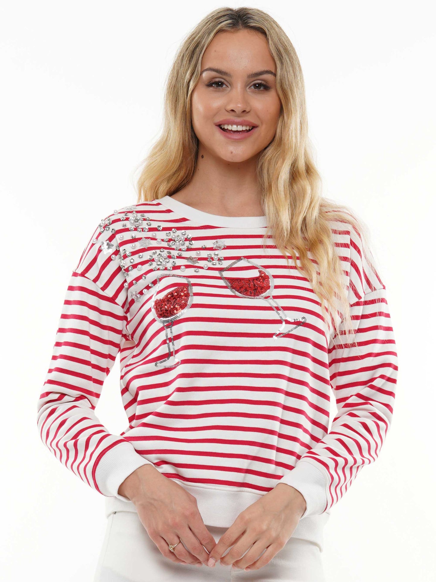 ATW Wine Glass Striped Top