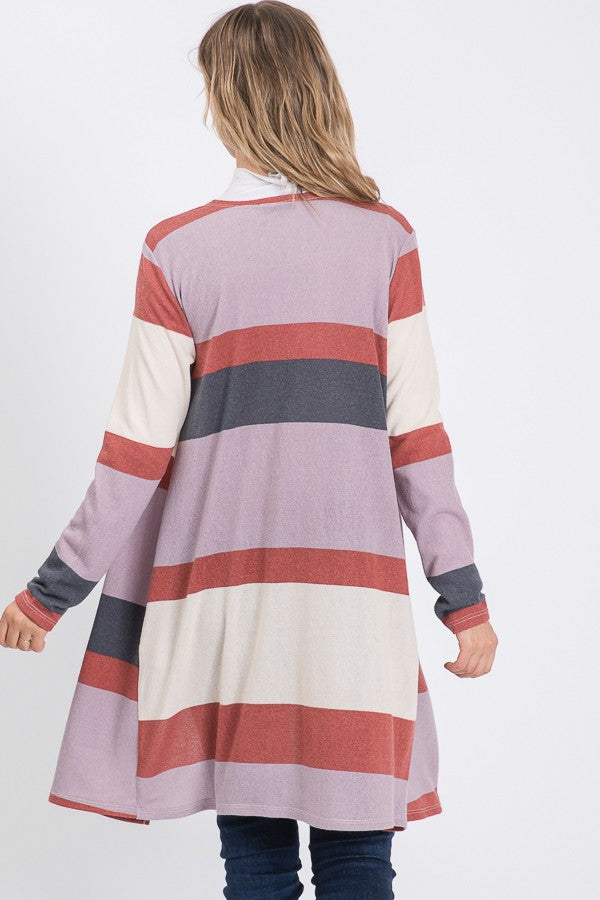 Heimish Color Block Open Cardigan
