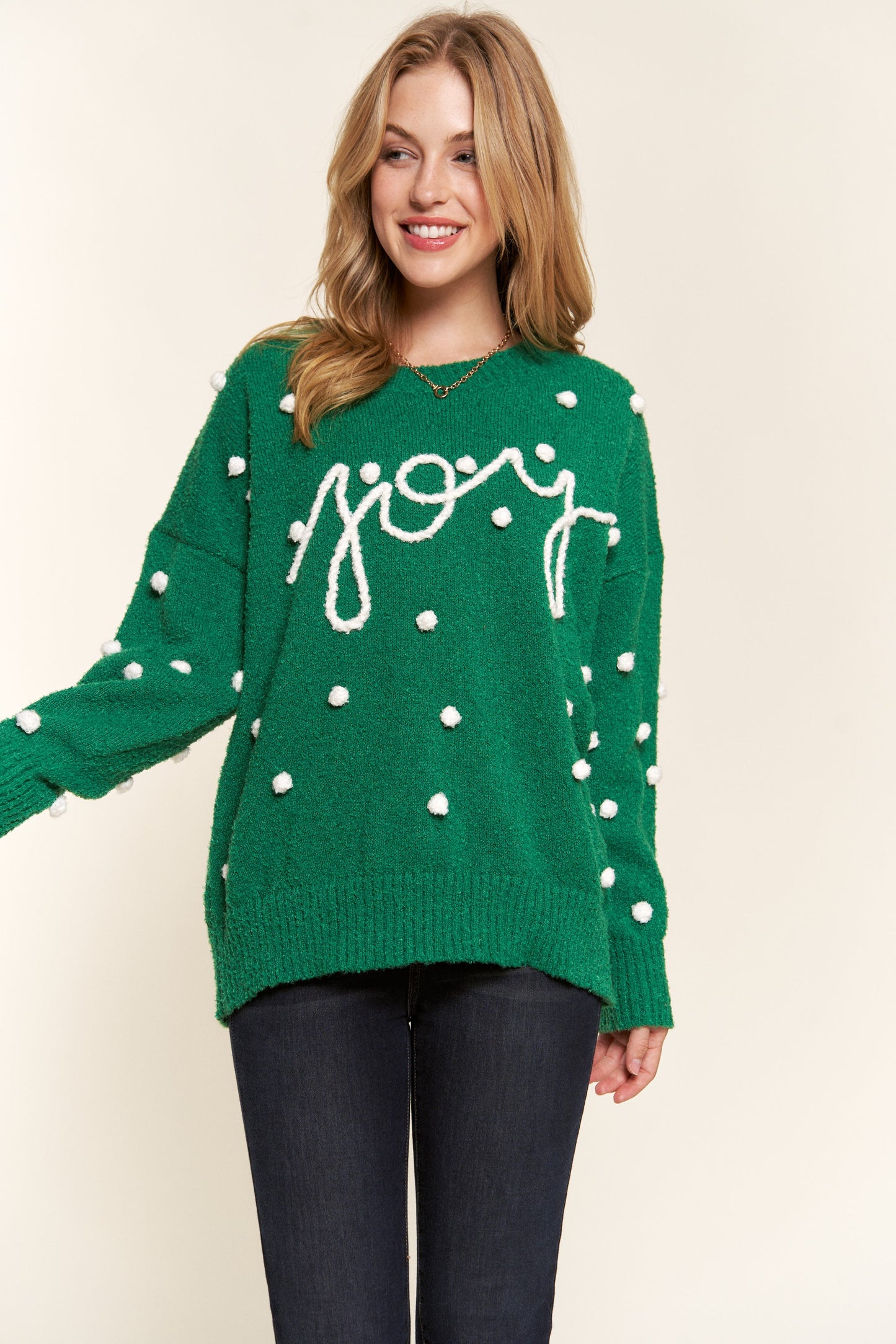 ATW Joy  Pompom Pullover Sweater