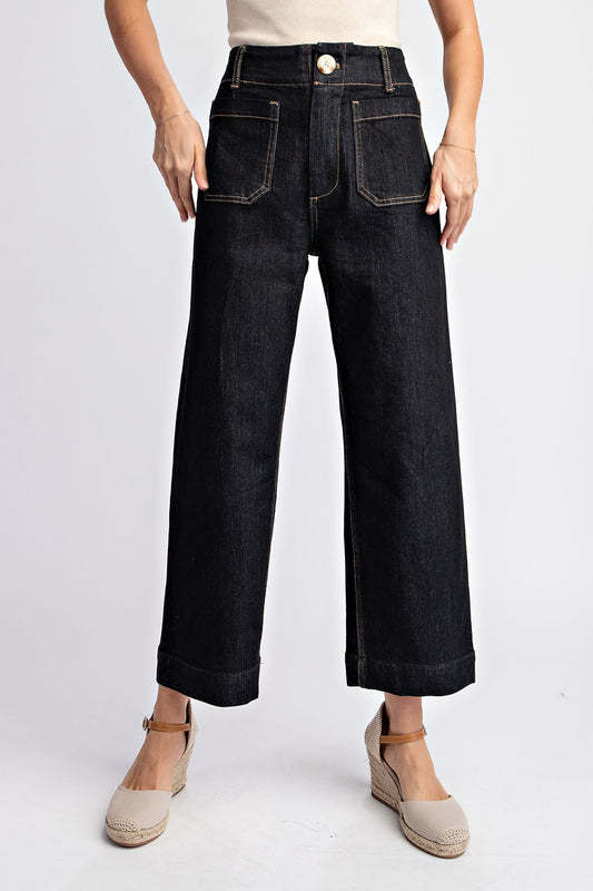 ee:some Cropped Straight Leg Denim Pants