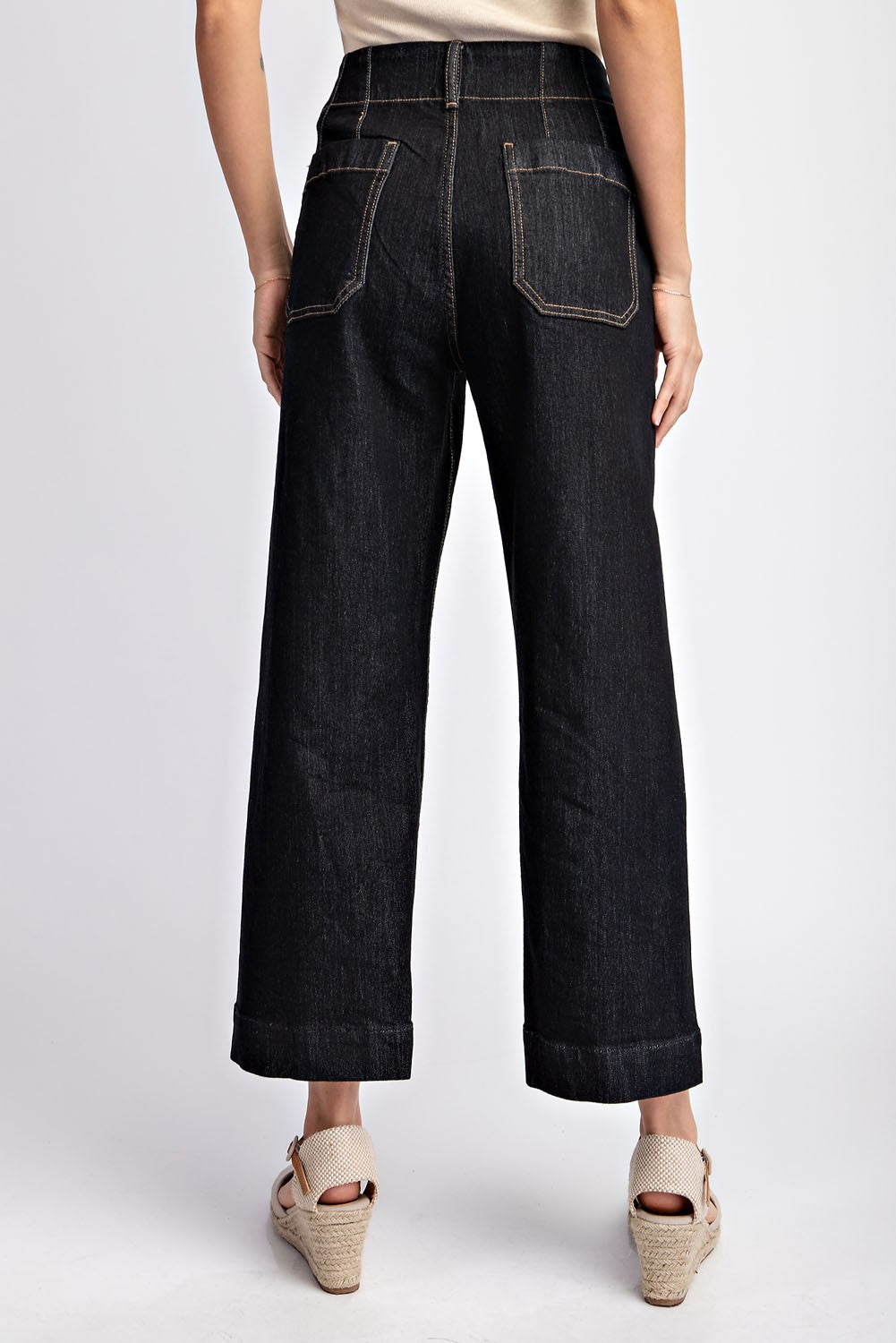 ee:some Cropped Straight Leg Denim Pants