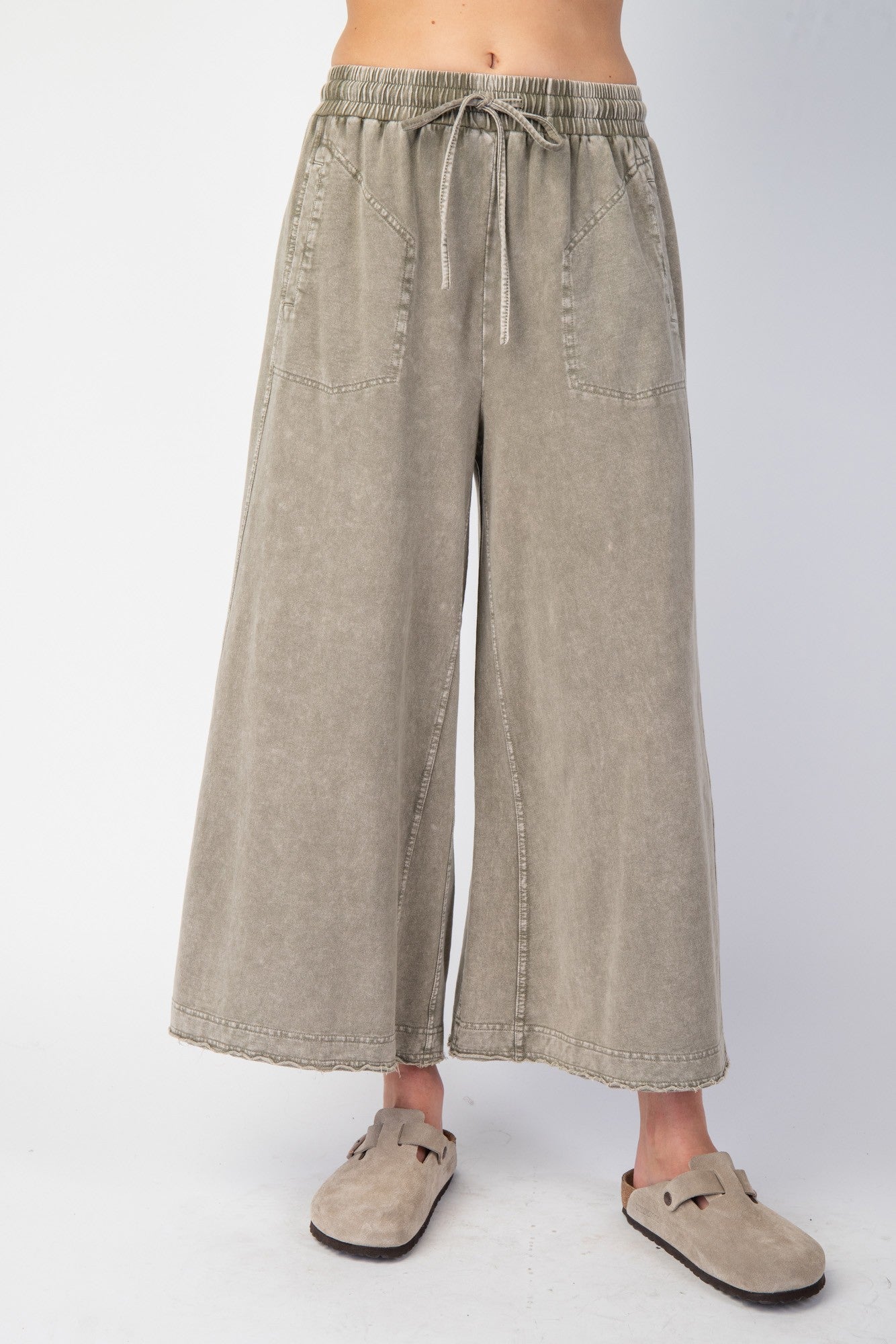 Easel Washed Terry Knit Pants