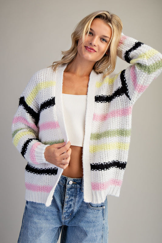 ee:some Multi Color Stripe Cardigan