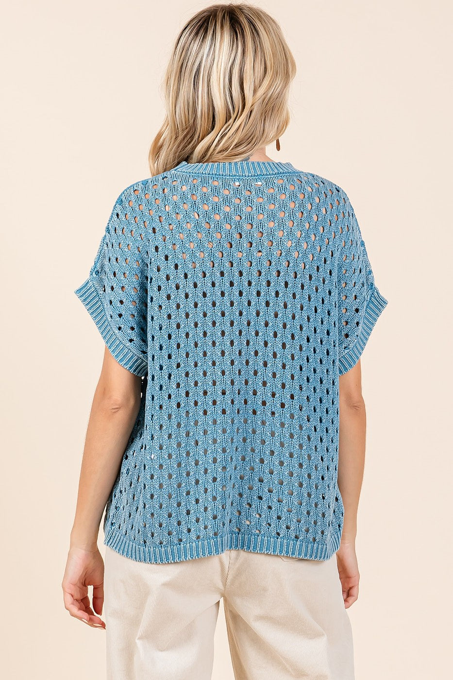 Mittoshop Crochet Open Knit Cotton Top